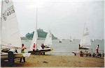 Launching off the beach Meller/Fry are sailing away in the background