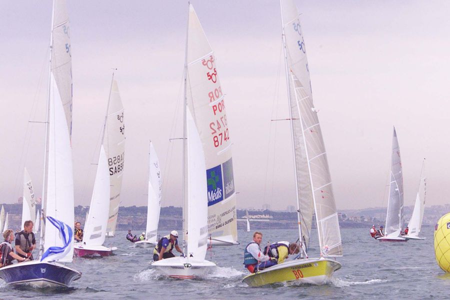 Preapare for downwind. Tom Bojland / Jakob Karbo Denmark (blue) - Tim Boger / Jens Weisshaupt Germany (yellow)