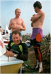 3 top vikings in the dinghy park of Mounts Bay Sailing Club in 1995 