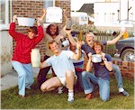 VM 1980 i Hayling Island - frn vnster: Gunnar Andersson, Olle Wenrup, Patrik sterman, Stefan Blidner, Anders Malmstrm, Ebbe Rosn.