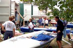 Packing the containers.